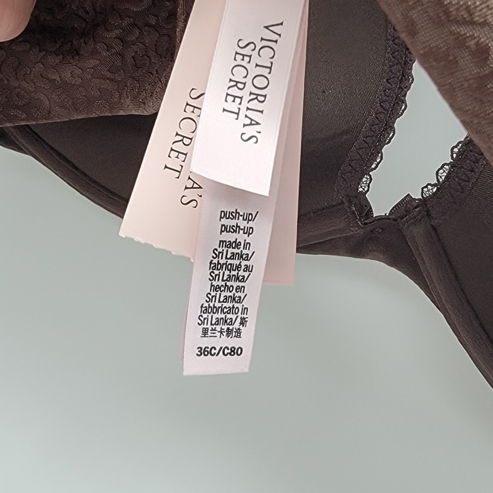 Victoria's Secret Body by Victoria Push Up Bra 36C French Roast Brown Leopard - Picture 6 of 9